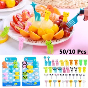 50/10 Pcs Kids Cute Mini Animal Food Picks Food Fruit Fork Snack Dessert Picks ❶ - Bild 1 von 13
