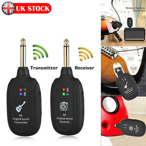 UHF Wireless Guitar System Transmitter & Receiver Rechargeable Battery 50M Range
