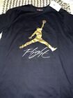 Czarny złoty męski t-shirt JORDAN Jumpman Flight rozmiar M, L & XXL 38 $ AO0664-011 nowy z metką