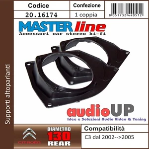 SUPPORTO ALTOPARLANTI 130mm CITROEN C3 2002 AL 2005 COPPIA ADATTATORI POSTERIORI - Foto 1 di 2