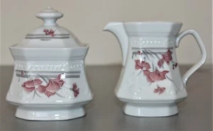 Mitterteich Bavaria Sissi mit rosa Blumen Milch- und Zuckerset - Bild 1 von 6