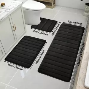 3-Piece Bathroom Rug Set – Soft Memory Foam Mats, Non-Slip & Quick-Dry - Picture 1 of 12