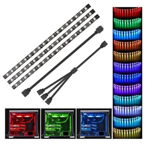Black PCB 2/3PCS 5050 RGB Gaming LED Strip Lights with PC Case for Aura Sync - Picture 1 of 15