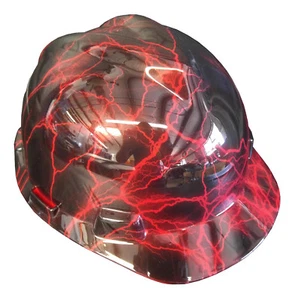 Sombrero duro Hydro Dipped personalizado MSA estilo gorra Red Lightning - Imagen 1 de 7