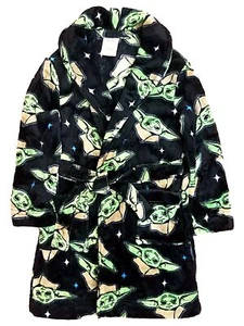 Star Wars Boys Plush Black Yoda Bath Robe House Coat - Picture 1 of 1