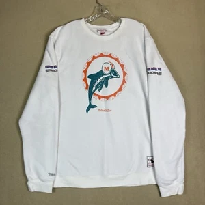 Mitchell and Ness Miami Dolphins Pullover Mens 3XL White Vintage Logo Super Bowl - Picture 1 of 16