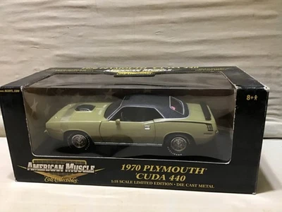 CUDA золото / черный верх 1970 440 PLYMOUTH BARRACUDA 1/18 американские мышцы #36671 - Изображение 1 из 4