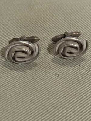 Gemelos para hombre Taxco México de plata de ley .925 espirales Foto 1 de 4