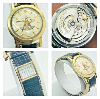 Reloj Eterna-Matic Vintage Años 50 RARO 17j Mecánico Acero Inoxidable Esfera Masónica FUNCIONA Foto 1 de 4