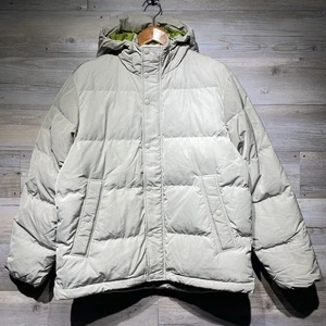 OOBE Brand Kinsley Goose Down Hooded Jacket Coat Beige Mens Large Quilted Puffer - Bild 1 von 13