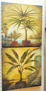 Konvolut 2 Zeichen der Zeit Palme Leinwandbilder - Bild 1 von 2