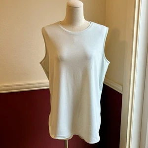 Lands’ End Damen L ärmelloses Tank Top Shirt Small hellblau geschwungener Saum weich - Bild 1 von 9