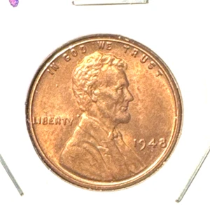 1948 lincoln wheat cent red Unc - Picture 1 of 2