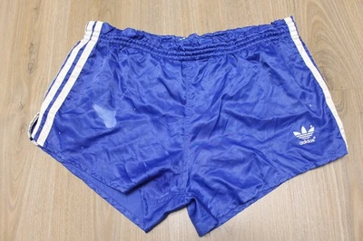 Adidas Vintage Running Shorts Adults Sports Sprinter Blue 80s 90s Size S Nylon - image 1 of 4