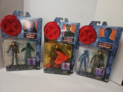 X-Men the Movie MAGNETO, MYSTIQUE, ROGUE - MOC BRAND SEALED NEW  ToyBiz VTG 2000 - Image 1 of 4