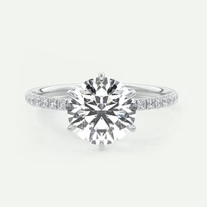White Gold Women Setting Ring 14k Semi Mount Diamond Round Cut 0.35 Carat Solid - Bild 1 von 10
