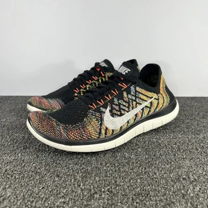 Scarpe da corsa Nike Free 4.0 Flyknit da donna taglia 6 nere iper arancioni 717076-011 - Foto 1 di 10