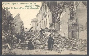Italien AK Messina Il Terremoto 1908 Soldati Del Genio Opera Di Salvataggio - Bild 1 von 2
