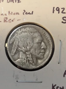 1921-S 5c Buffalo Nickel Almost Full Horn Key Date With Lamination Error - Picture 1 of 2