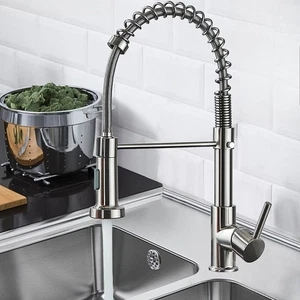 Küchenarmatur Edelstahl Ausziehbar Brause Einhand Wasserhahn Küche - Bild 1 von 9