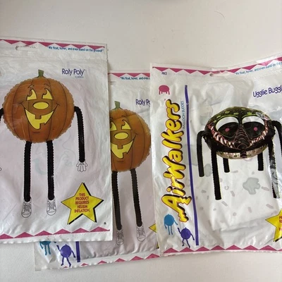 (3) Airwalker Balloon Buddies 2 Roly Poly Pumpkin y 1 ugglie Bug halloween Nuevo de Lote Antiguo Foto 1 de 4