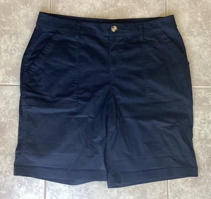 Style & Co Black Twill Shorts Womens Sz 14 High Rise Stretch 10" Inseam - Picture 1 of 6