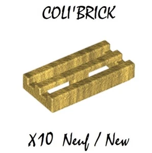 Lego 2412b - 10x Gitter / Fliese, modifiziert 1x2 - Pearl Gold - 30244 51815 NEU - Bild 1 von 1