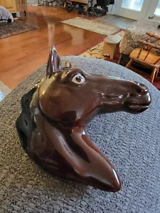 Vintage Ceramic Horse Head Wall Hanging Home Decor Brown - Picture 1 of 11