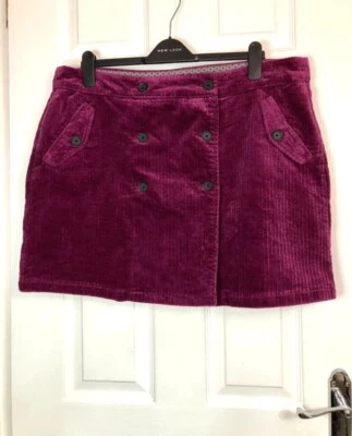 Crew Clothing Co Plus Size Fuschia Pink Cotton Blend Corduroy Mini Skirt 18 uk - Image 1 of 4
