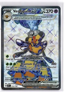 Juego de cartas coleccionables Pokémon Vespiquen ex 212/197 (arte completo) Sv03: llamas de obsidiana ultra raro - Imagen 1 de 2