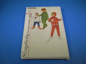 Pantalones chaqueta con capucha vintage con patrón de costura simplicidad para niños pequeños talla 3 #4636 S5872 - Imagen 1 de 2