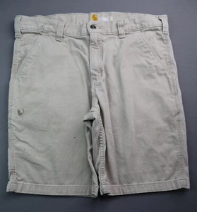 Men's Carhartt Canvas Utiltiy Shorts Relaxed Fit Beige Size 34 - Picture 1 of 9