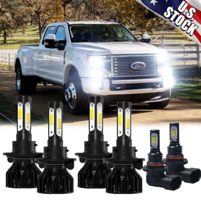 For 2005-2019 Ford F250 F350 F450 Super Duty - 6x LED Headlights Fog Light Bulbs - Image 1 of 4