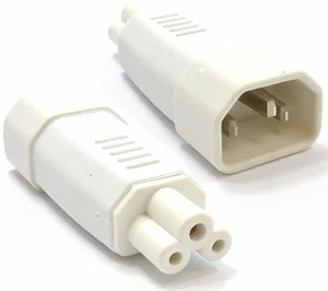 IEC C14 Stecker Auf Kleeblatt C5 Anschluss Strom Kabel Adapter Konverter - Bild 1 von 5