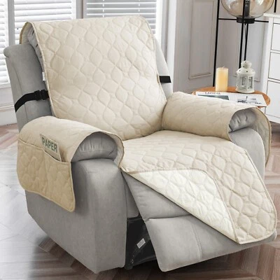 100% waterproof non-slip recliner sofa cover, stretch-strap recliner pet cover, - image 1 of 4