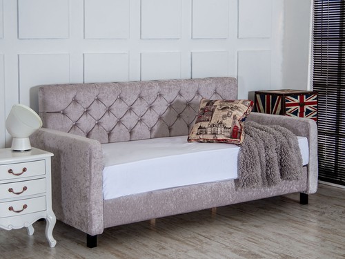 Ella Upholstered Fabric 3FT or 2FT6 Single Daybed Sofa Sitting Sleeping Lounging