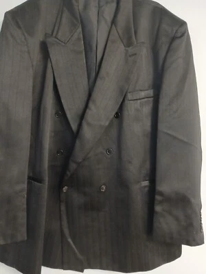 Hermosa Chaqueta Traje Vintage Gino Cappeli Pin Rayas-Negro -54R Foto 1 de 4