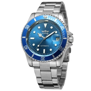 Classic Stainless Steel Men Automatic Self-winding Mens Mechanical Wrist Watch - Picture 1 of 17