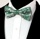 Mint Sage Floral Pre TIED Clip On Collar Tuxedo Dickie Mens Bow Tie Gift 502 UK