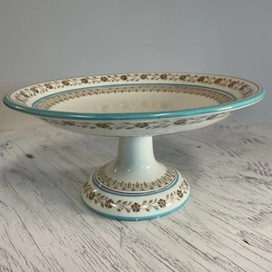 Pieza central de postre con soporte de pastel de postre antiguo de madera de cuña de 9,5"" de diámetro 4,5"" de alto - Imagen 1 de 24