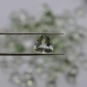 10 Piece Natural Green Amethyst 9mm Trillion Cut loose Gemstone for sale - Picture 1 of 4