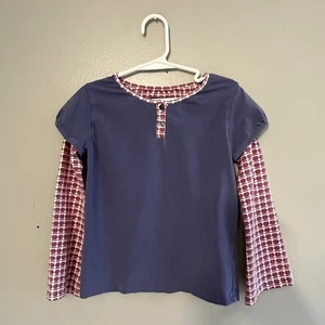 Mini Boden 5-6 Yrs Long Sleeve Floral Flowers Purple Girls Top - Picture 1 of 8