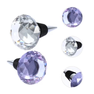 2Pcs Assorted Color Wine Stoppers Crystal Beverage Bottle Stopper - Picture 1 of 12