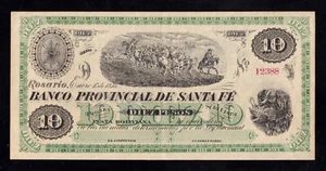 F.C. ARGENTINA , 10 PESOS 1875 , EBC ( XF ) , P.S821 . - Imagen 1 de 2