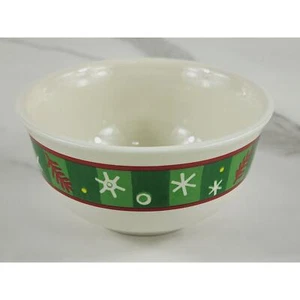 Pequeño cuenco de cerámica Longaberger de 4 1/4" patrón de copo de nieve de Navidad de colección - Imagen 1 de 12