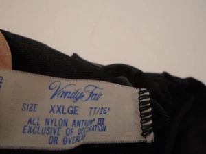 Vanity Fair Half Slip Womens XXL Black 26" Long Vintage Made in USA Lace Trim - Picture 1 of 3