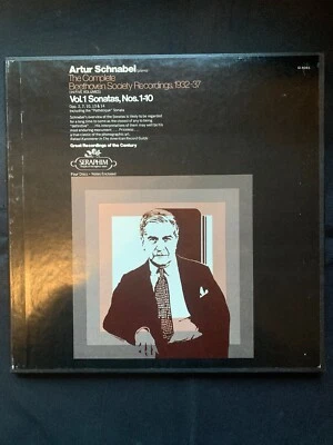Beethoven / Schnabel VOL 1 SONATAS NOS. 1-8 (Seraphim)  4 LPs box w/book - Image 1 of 3