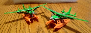 Lot 2 MATCHBOX CESSNA CARAVAN #65 GREEN & ORANGE 4 3/4" WIDE WATER AIRPLANE 2013 - Picture 1 of 3