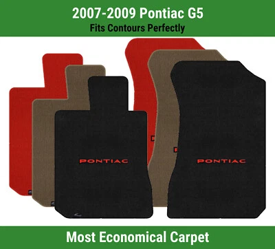 Alfombrillas delanteras Lloyd Velourtex para Pontiac G5 '07-09 con Pontiac rojo sobre negro Foto 1 de 4