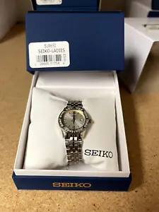 NEW* Seiko Womens SUR690 Two-Tone Stainless Steel Date Watch MSRP $250! - Picture 1 of 2